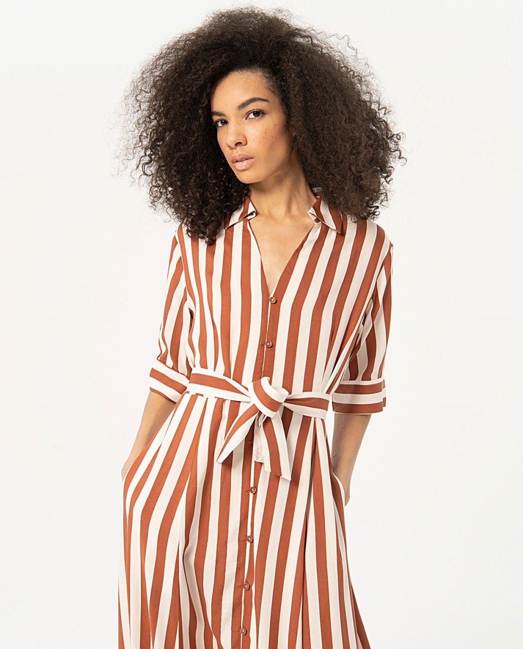 ABITO STRIPE CHEMISIER IN RASO