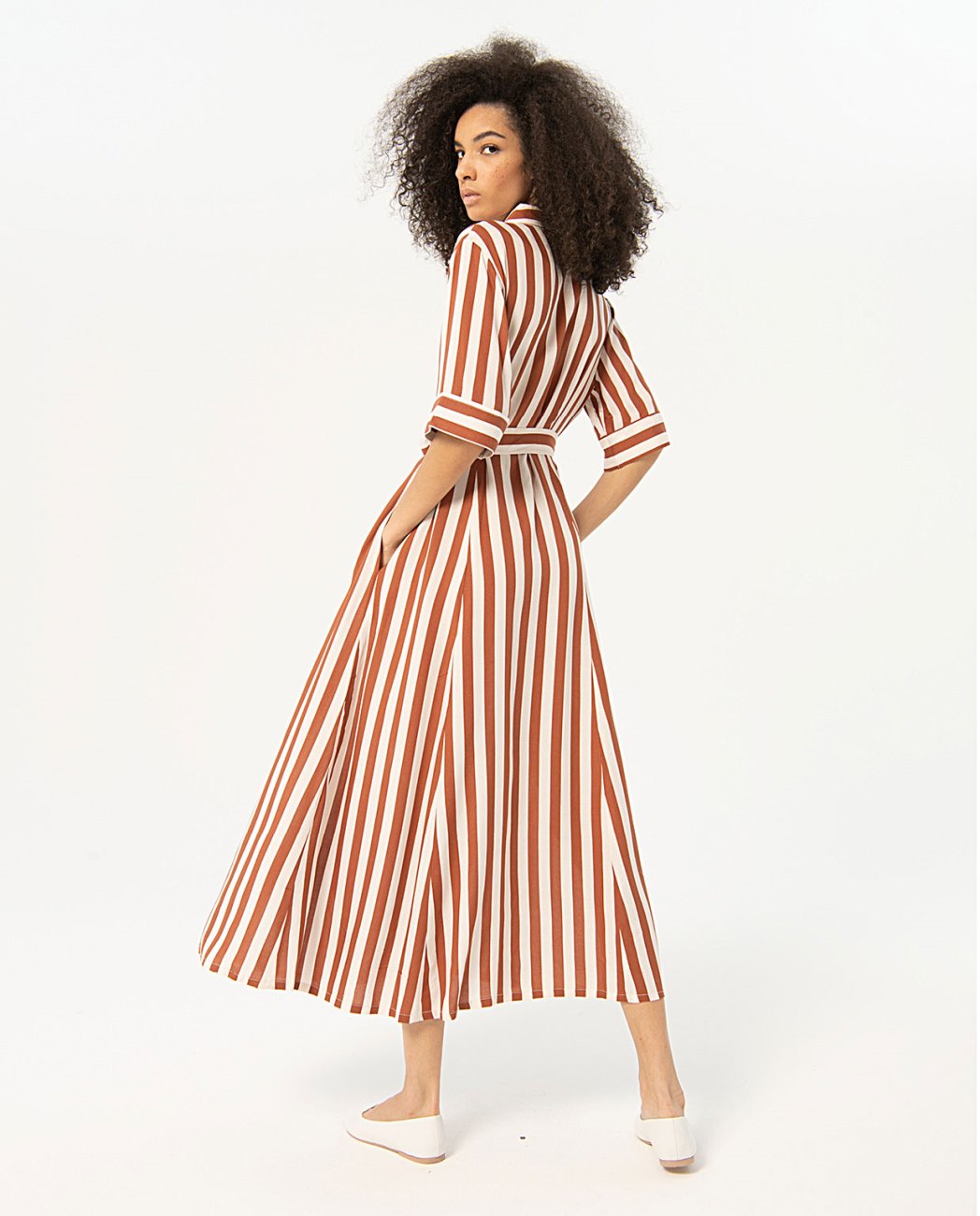 ABITO STRIPE CHEMISIER IN RASO