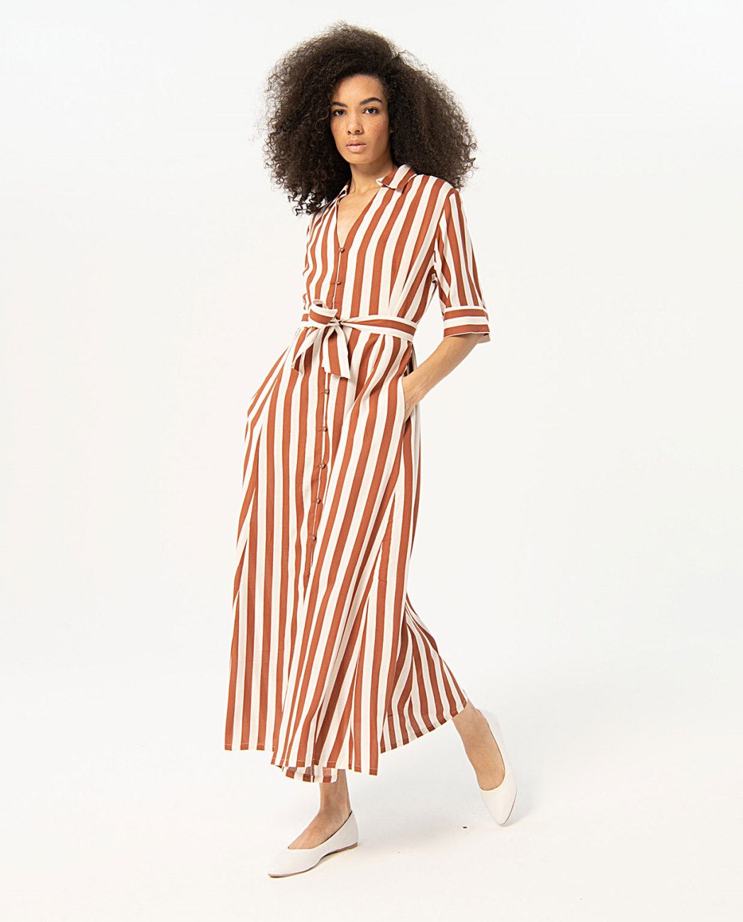 ABITO STRIPE CHEMISIER IN RASO