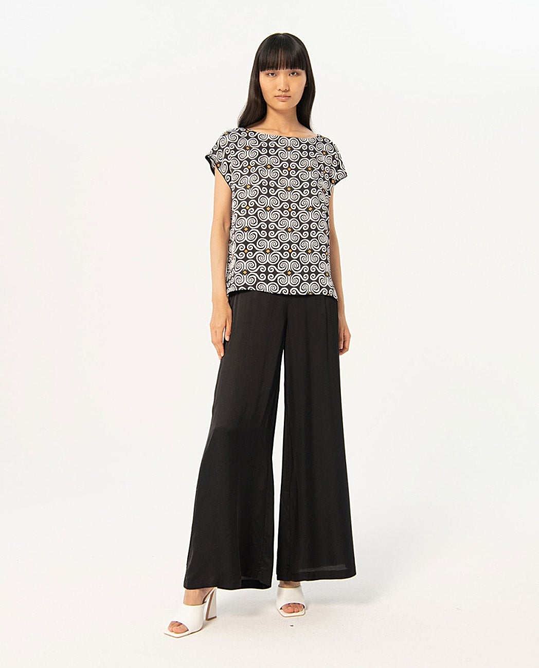 BLUSA MANICA CORTA IN RASO